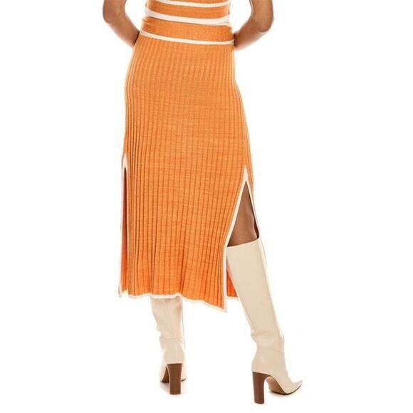 C/Meo Womens  Collective Still In Love‎ Knit Midi Skirt, Orange NWT - Picture 4 of 7
